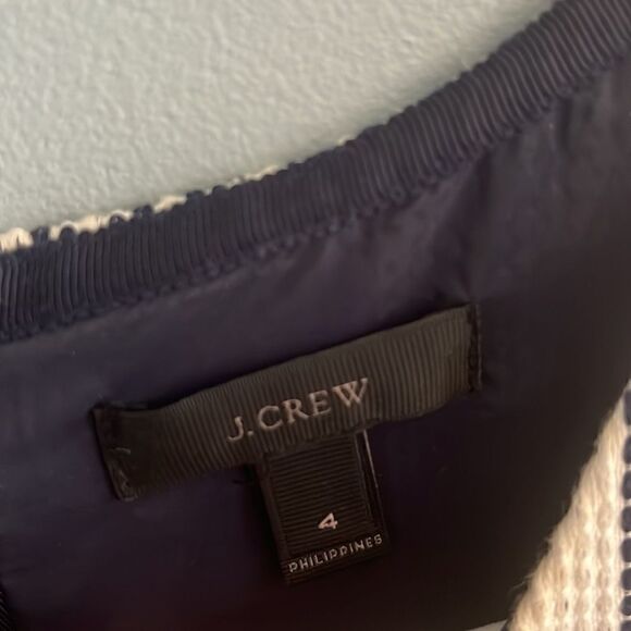 J. Crew beautiful sleeveless textured black & cream midi dress Women’s 4 - Picture 8 of 15